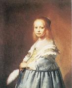 VERSPRONCK, Jan Cornelisz Portrait of a Girl Dressed in Blue oil painting artist